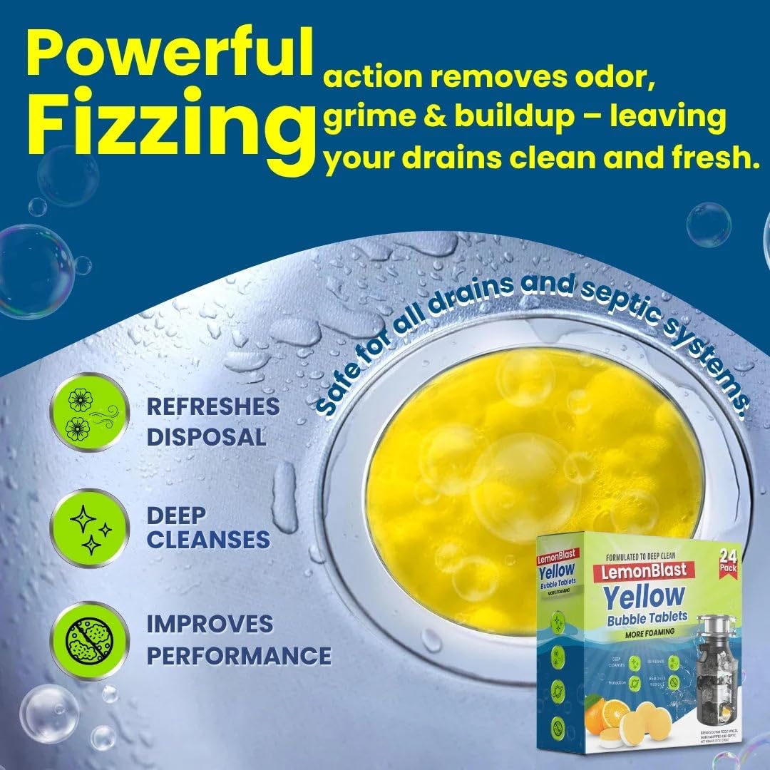 Foaming Drain Cleaning Tablets for Sink, Pipes & Disposal(48 units)