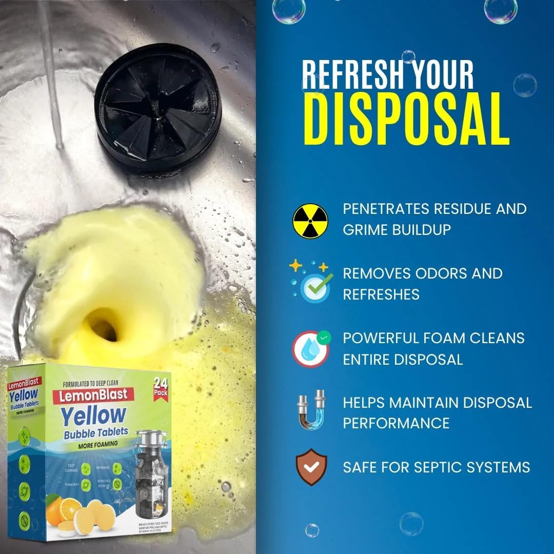 Foaming Drain Cleaning Tablets for Sink, Pipes & Disposal(48 units)