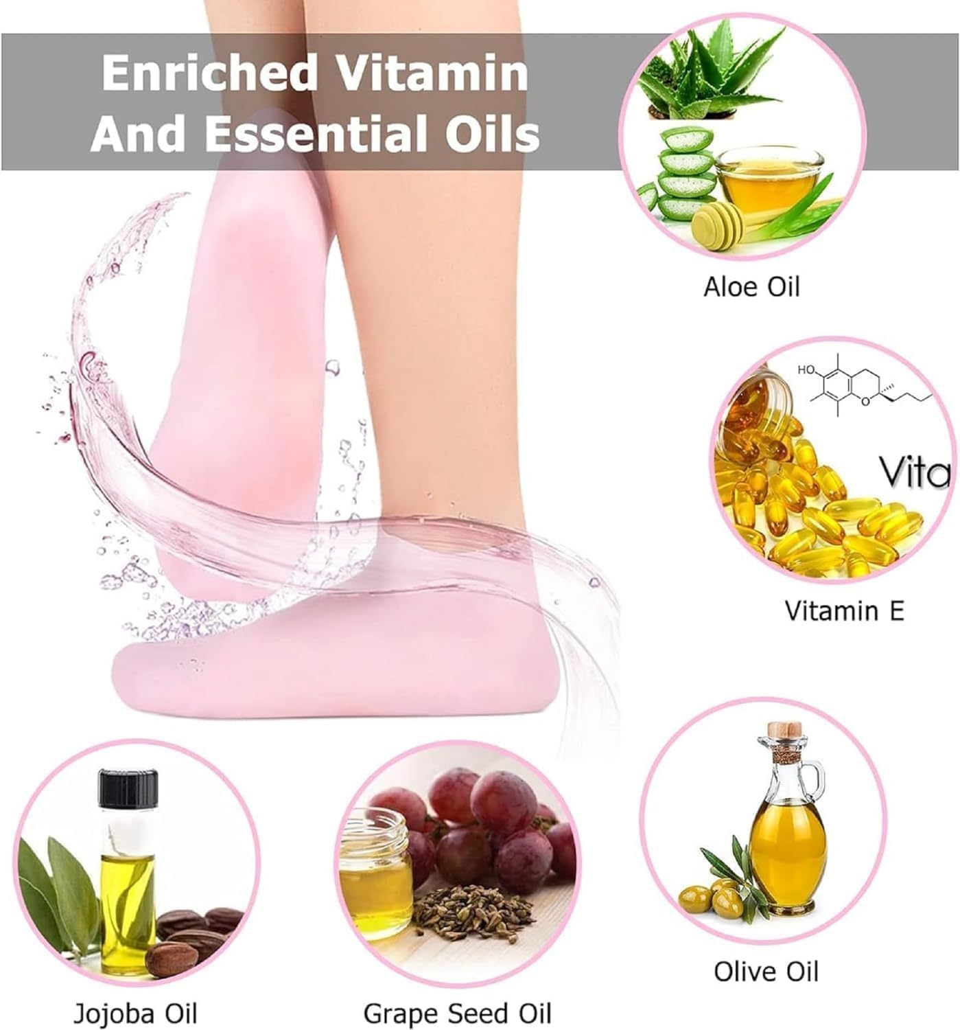 Women's Silicone Moisturizing Silicone Heel Gel Socks