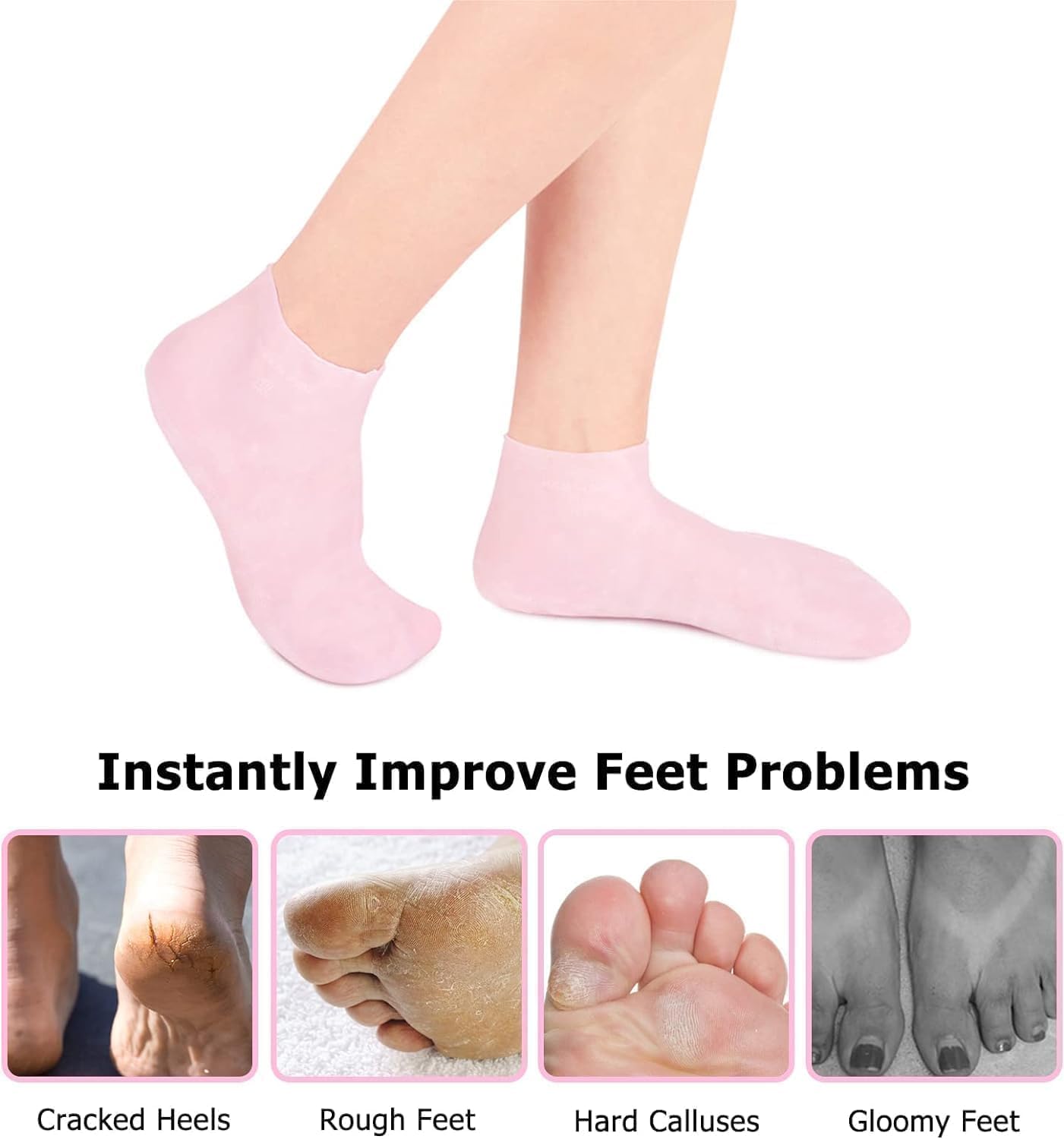 Women's Silicone Moisturizing Silicone Heel Gel Socks